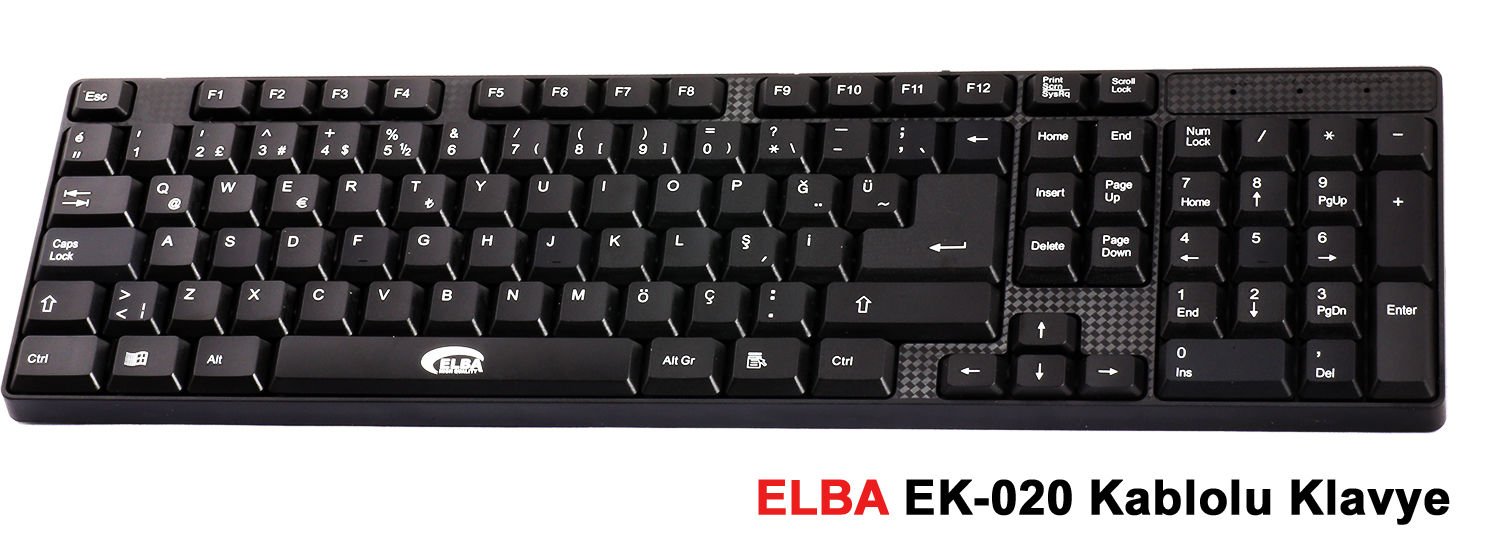 Elba EK-020 F Siyah Türkçe Usb Kablolu Standart Klavye