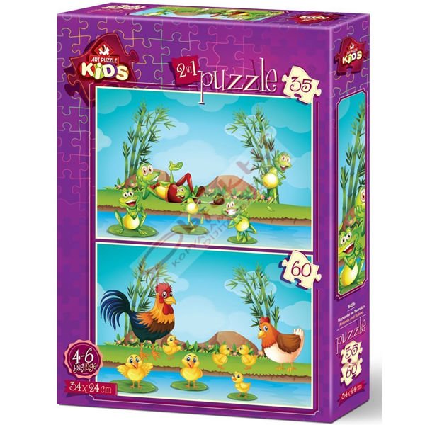 Art Puzzle 35+60 Parça Hayvanlar Ve Yavruları 4496