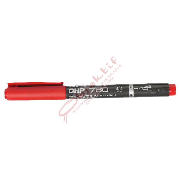 Hi-Text Asetat Kalemi Permanent M Seri Kırmızı 780