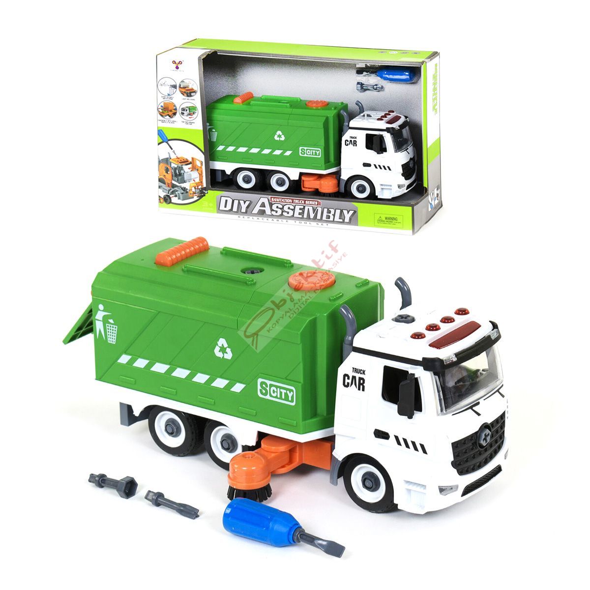 Ctoy Işıklı Sesli Sök-Tak Parçalı Temizlık Kamyonu YW9082B