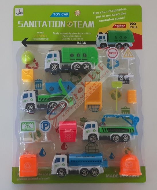 Ctoy Kartelada Temizlik Kamyonları Seti 225-8830