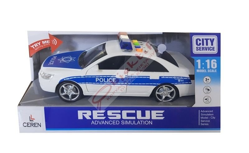 Ctoy Sürtmeli Sesli Işıklı Polis Arabası-Taksi  1:16 (2 Asorti) WY560A/C