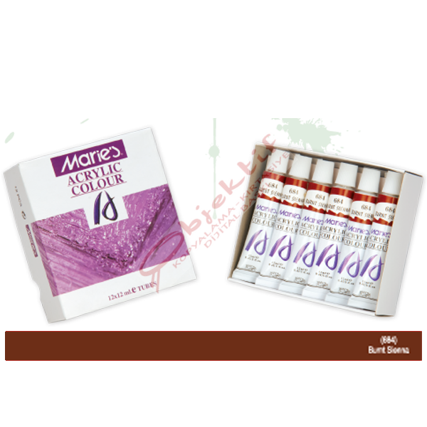 Maries Akrilik Boya 12 ML Burnt Sienn 684