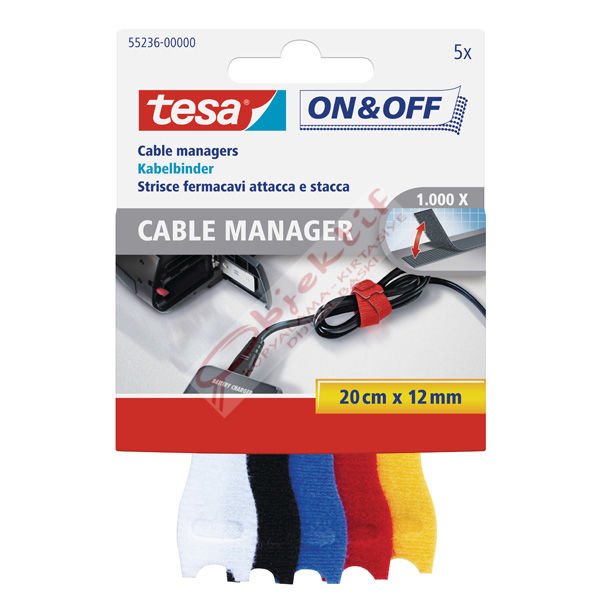 Tesa Kablo On & Off Organizatörü Renkli 5 Lİ 0.2 M 12 MM 55236-00000-01