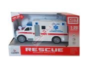 Ctoy Işıklı Ve Sesli Sürtmeli Ambulans 1:20 WY670A
