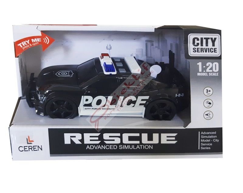 Ctoy Işıklı Ve Sesli Sürtmeli Polis Arabası 1:20