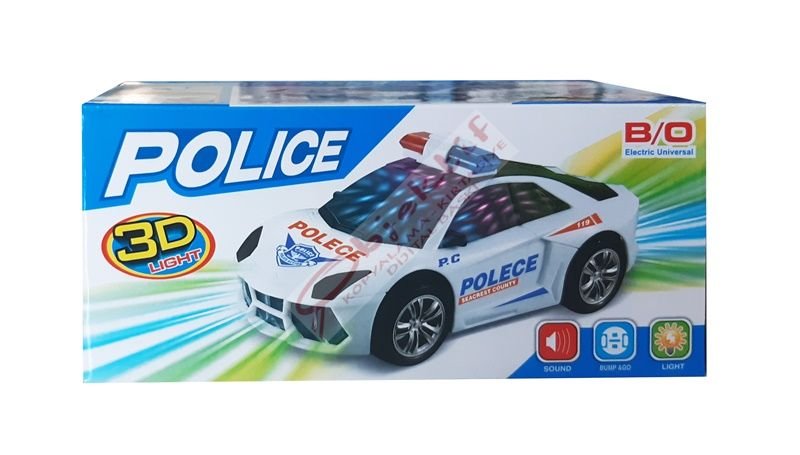 Ctoy 3D Işıklı Pilli Ve Sesli Polis Arabası 2017E