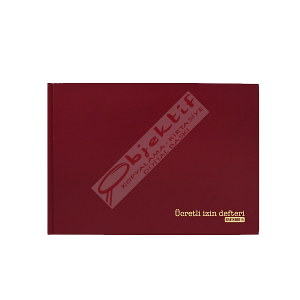 Bayındır Yıllık Ücretli İzin Defteri Ciltli 96 YP 20x28