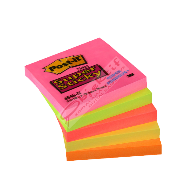 Post-it Yapışkanlı Not Kağıdı 5 Neon Renk 90 YP 76x76 654S-N
