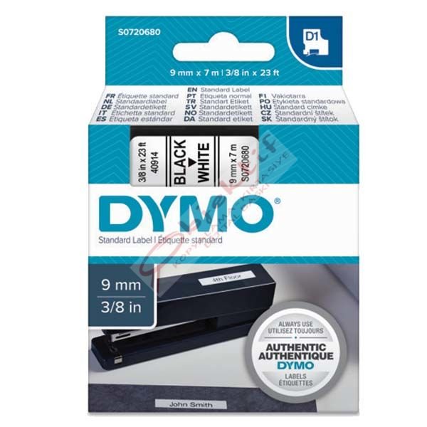 Dymo D1 Şerit Standart 9 MMx7 MT Beyaz Üzerine Siyah 40913-41913  S0720680