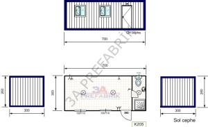 Tek Odalı WC Duşlu Konteyner - 3A Prefabrik K205