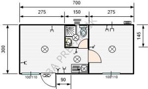 İki Odalı WC'li Mutfaklı Yaşam Konteyneri K307