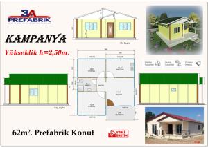 62m2. Prefabrik Ev -3A PREFABRİK