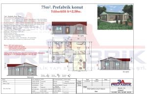 75m2.Tek Katlı Prefabrik Ev