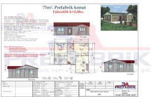 Tek Katlı Prefabrik Ev 72m2.- 3A Prefabrik