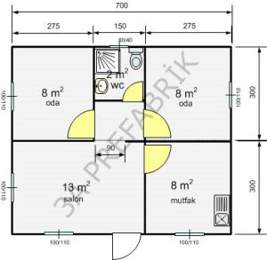 Birleşimli Yaşam Konteyneri  42m2.