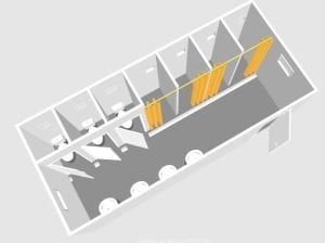 4 adet WC ve 3 adet Duş Konteyner 21m2.