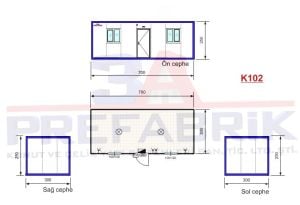 21m2. Tek Odalı Şantiye Konteyner-K102