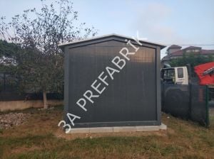 24m2. Beşik Çatılı Konteyner Antrasit -3A Prefabrik