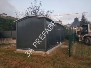 24m2. Beşik Çatılı Konteyner Antrasit -3A Prefabrik