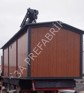 21m2. Beşik Çatılı  Ahşap Desenli Yaşam Konteyneri