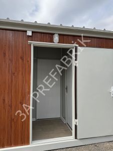 Beşik Çatılı  Ahşap Desenli Yaşam Konteyneri-27m2.