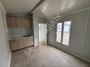 Beşik Çatılı  Ahşap Desenli Yaşam Konteyneri-27m2.