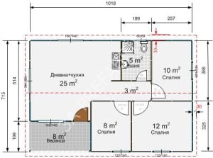 72m2. Prefabrik Konut binası