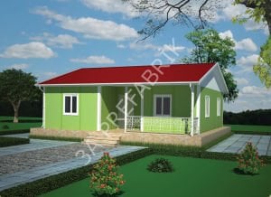 72m2. Prefabrik Konut binası