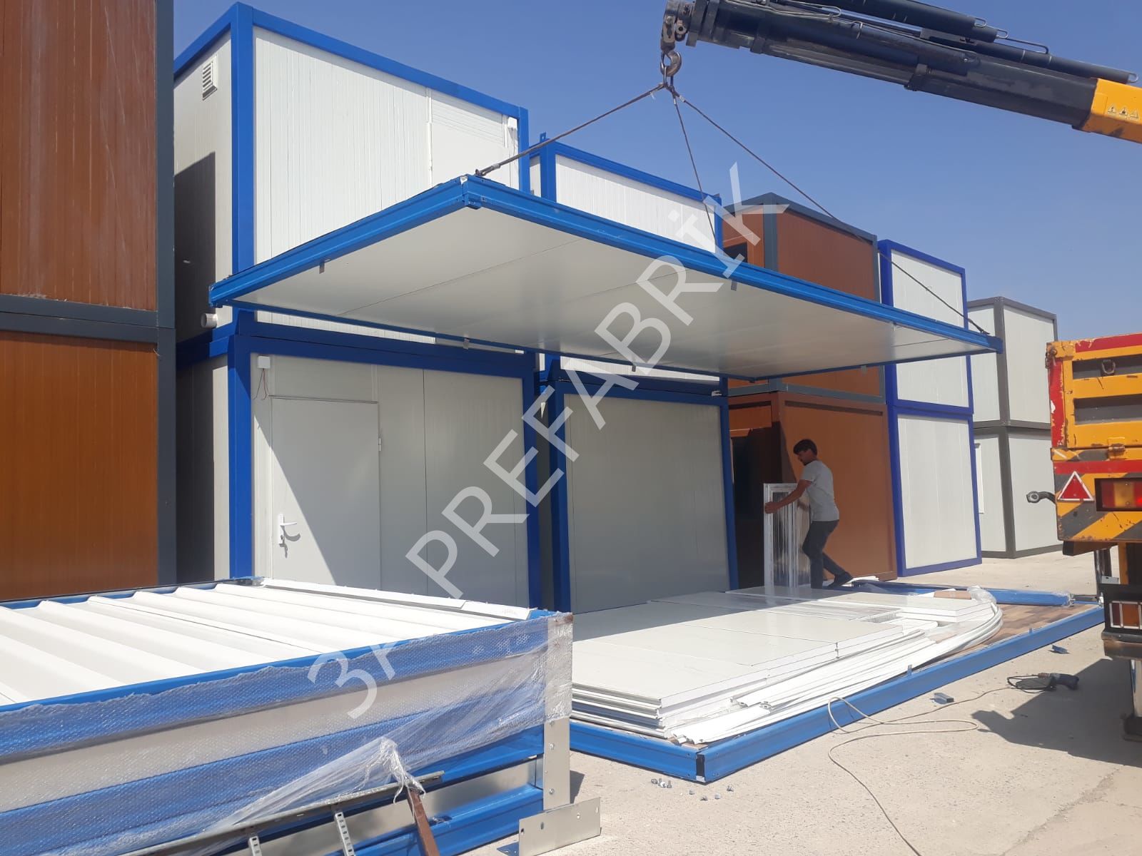 Şantiye Kamp Konteyneri- 3x7x2,50m-3A Prefabrik