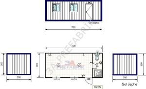 Tek Odalı WC Duşlu Konteyner -  K205 kaynaklı