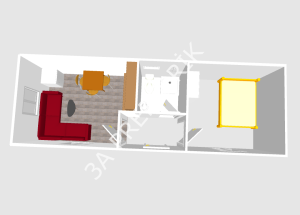 Çatılı  Ahşap Desenli Yaşam Konteyneri-27m2.