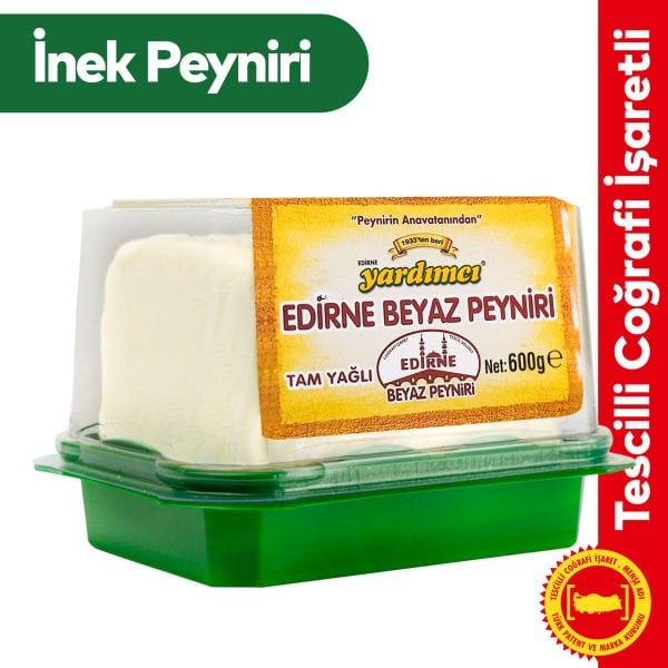 Edirne Beyaz Peyniri Tam Yağlı Sert İnek  600gr Kase