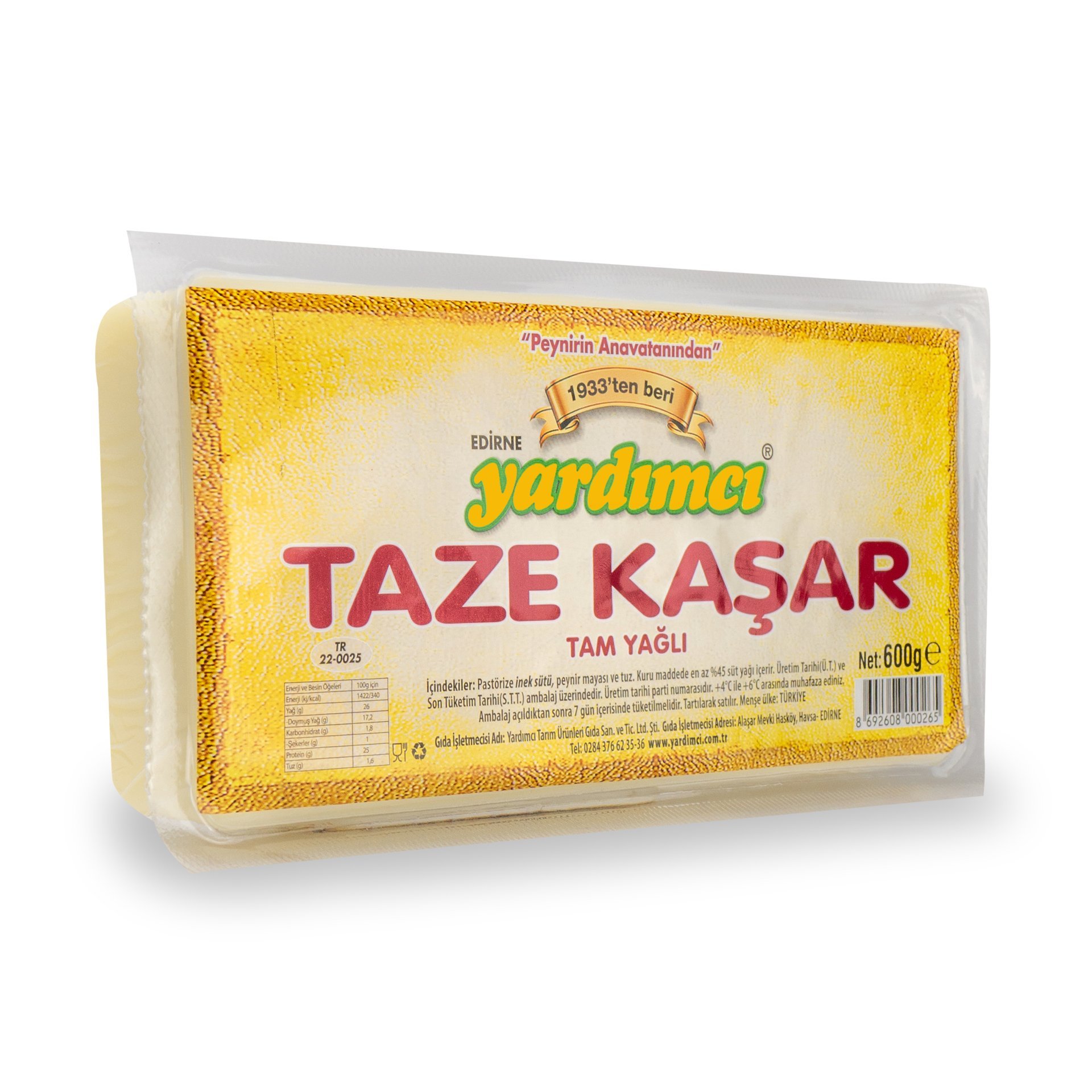 Taze Kaşar (Vakumlu) 600gr