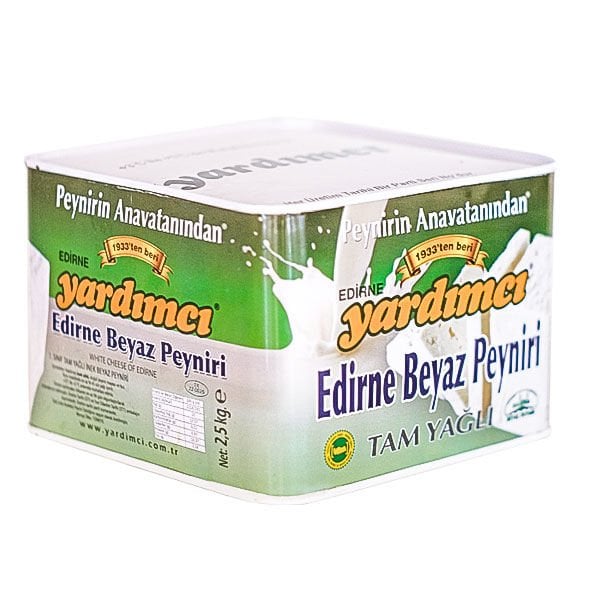 Edirne Beyaz Peyniri Tam Yağlı İnek 2,5kg Teneke (Orta Sert)