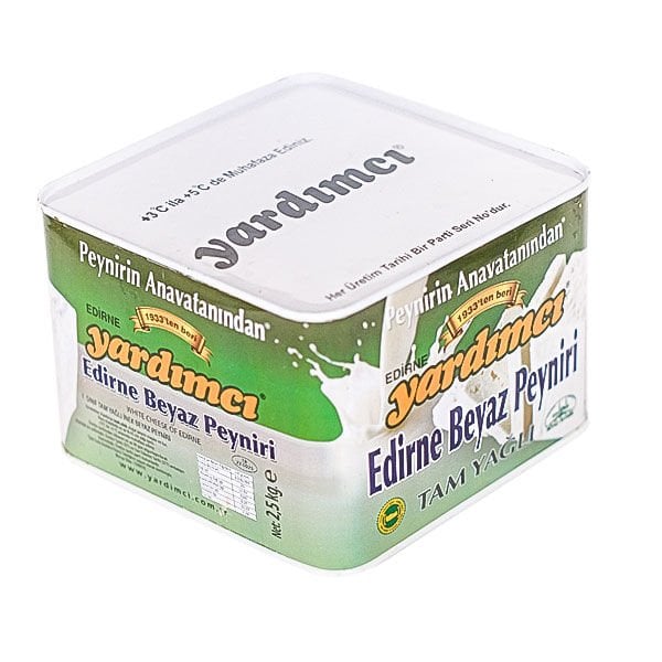Edirne Beyaz Peyniri Tam Yağlı İnek 2,5kg Teneke (Orta Sert)