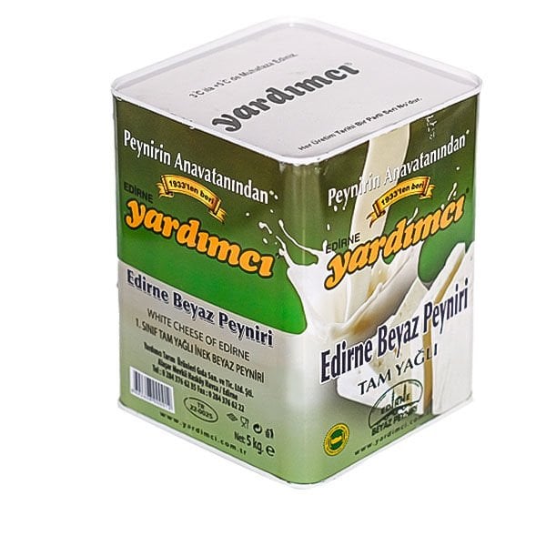 Edirne Beyaz Peyniri Tam Yağlı Sert İnek 5kg Teneke (Orta Sert)