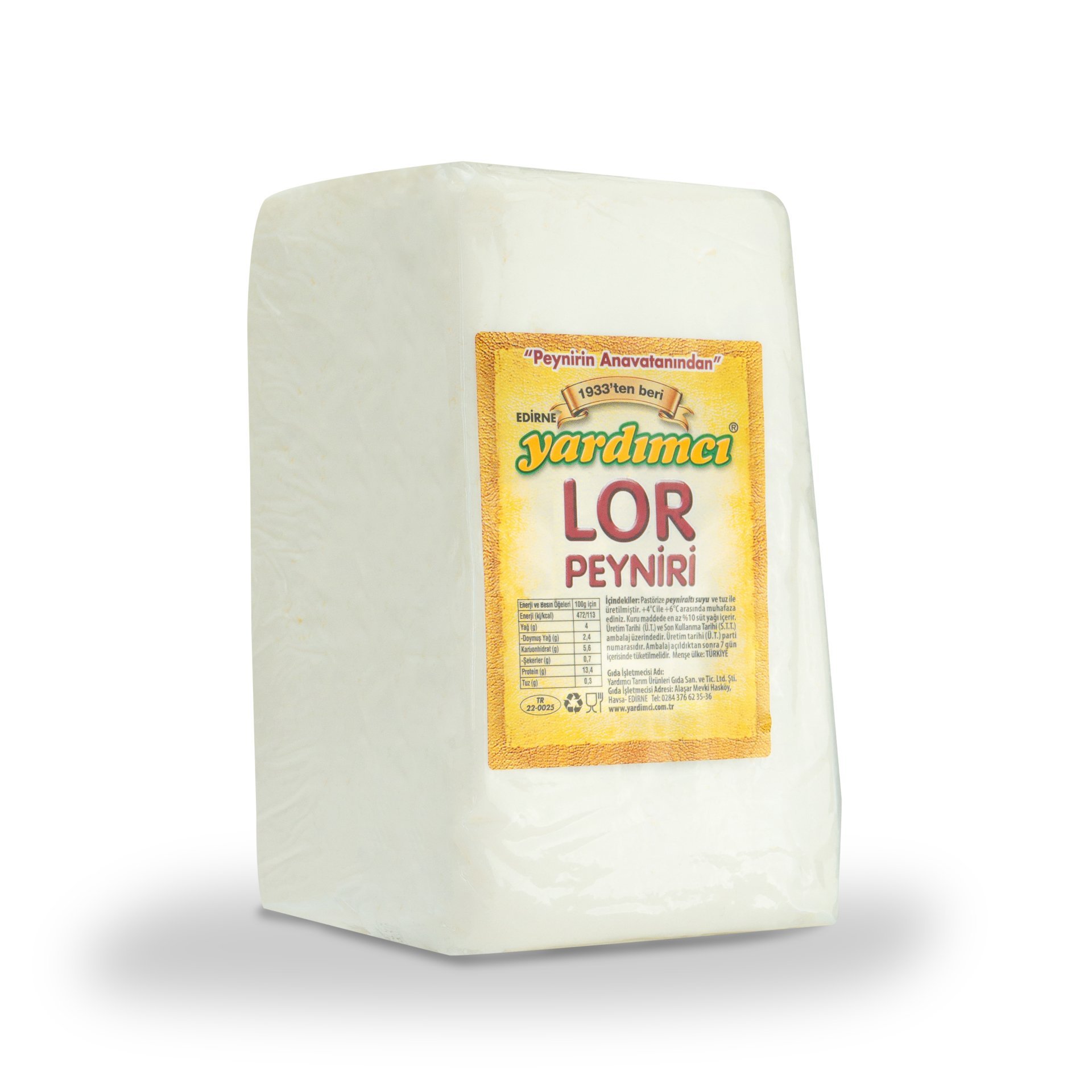 Kahvaltılık (Yağlı) Lor Peyniri Vakumlu 1kg