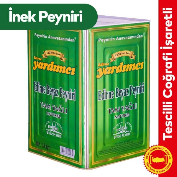Edirne Beyaz Peyniri Tam Yağlı Sert İnek 18 kg Teneke (Ymşk)