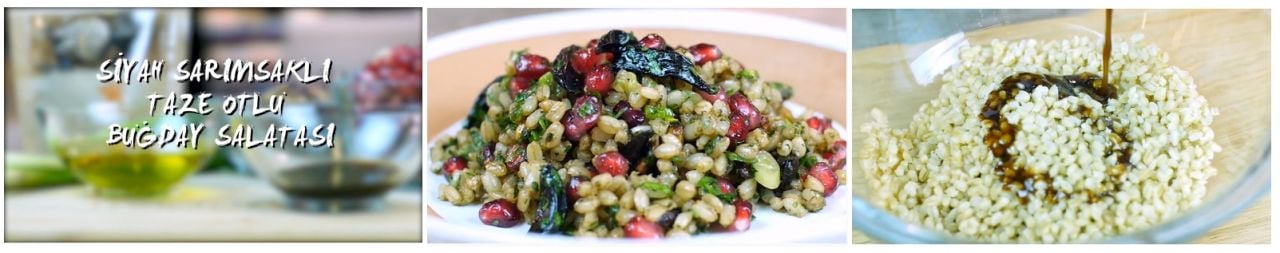 Black Garlic Wheat Salad