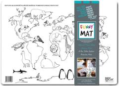 Funny Mat - Hayvanlar Alemi Dünya Dilsiz Haritası (33,5 x 48cm)