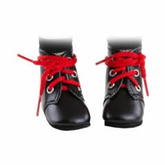 Paola Reina Ayakkabı / Siyah Bot - Kırmızı Bağcıklı