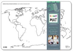 Funny Mat - Dünya Kıtalar Dilsiz Haritası (33,5 x 48cm)