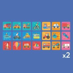 Memory and Matching Game: Vehicles - 42 Kartlı Araçlar Hafıza ve Eşleştirme Oyunu