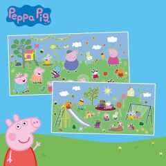 Outdoor Fun Reusable Sticker Set: Peppa Pig ile sınırsız sahne yarat - 110 çıkartma 2 sahne
