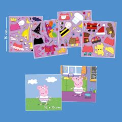 Dress-Up Reusable Sticker Set: Peppa Pig'in Tarzını Belirle 80 çıkartma 2 sahne