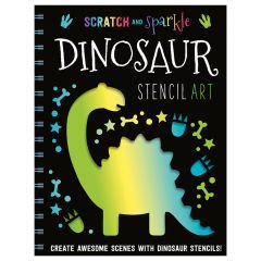 Scratch and Sparkle Dinosaur Stencil Art
