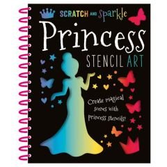 Scratch and Sparkle Princess Stencil Art