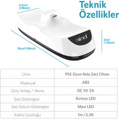 Case 4U Sony Playstation 5 Dualsense Şarj Istasyonu PS5 - Beyaz