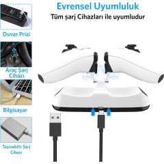 Case 4U Sony Playstation 5 Dualsense Şarj Istasyonu PS5 - Beyaz